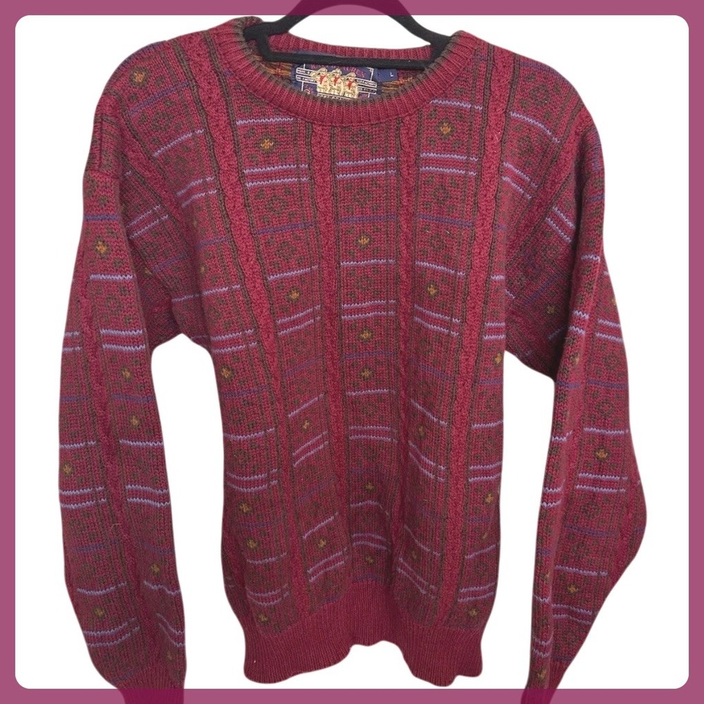 Vintage Ralph Lauren Cable-Knit Sweater Pullover Preppy Men's Sz. Large
